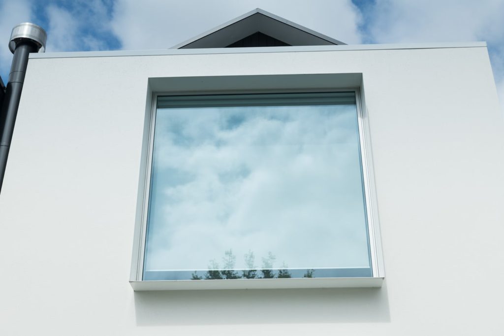 All Steel - White window framing
